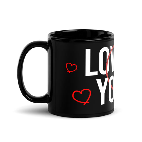 Love Who You Are Black Taza brillante